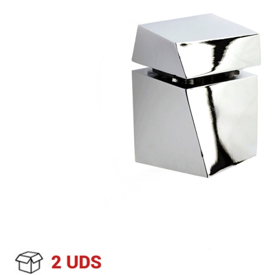 2 Reggimensola regolabile per vetro e legno, in Zama, Cromato Lucido. Marchio REI