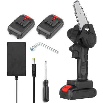 21V 2000mAh Mini Mini seghe di registrazione motosega da 4 pollici del legno usate Seghe Black garden carica UE regolamentazione due societa
