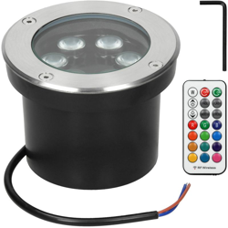 ECD Germany 2x Faretto da Incasso a Suolo da Esterno 5W RGBW con Telecomando 230V Rotondo in Acciaio Inossidabile IP67 Faretto Segnapassi per Esterno características