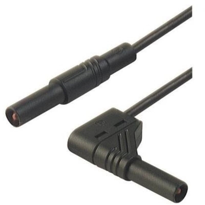 SKS Hirschmann MLS WG 100/1 sw Puntali di sicurezza [Spina a banana 4 mm - Spina a banana 4 mm] 1.00 m Nero