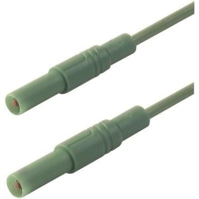 SKS Hirschmann MLS SIL GG 200/1 Puntali di sicurezza [Spina a banana 4 mm - Spina a banana 4 mm] 2.00 m Verde