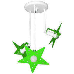 Plafoniera Sospensione Lampadario Verde Mela Camerette Bambini Modello Stella Completo Di Lampade Led precio