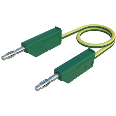 SKS Hirschmann CO MLN 100/2,5 Cavo di misura [Spina a banana 4 mm - Spina a banana 4 mm] 1.00 m Giallo, Verde