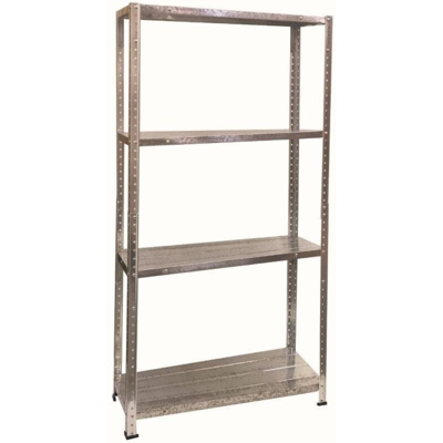 Scaffale in metallo 4 ripiani in lamiera zincata (Spessore montanti 0.40mm spessore - KOMBO