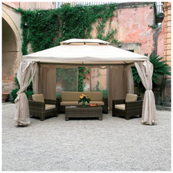 Gazebo In Alluminio ''sahara'' Mt. 3x4 Telo Ecrù en oferta
