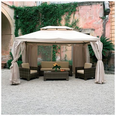 Gazebo In Alluminio ''sahara'' Mt. 3x4 Telo Ecrù