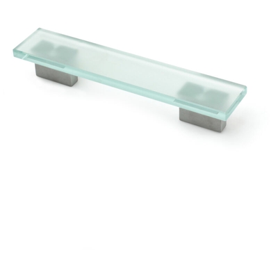 Maniglia stile contemporaneo, Alluminio, Traslucido/Anodizzato Satinato, 128 mm interasse. Marchio REI