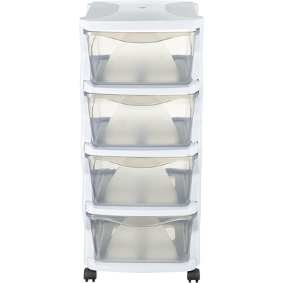 Bama Cassettiera Insieme Bianca Con Ruote 4 Cassetti