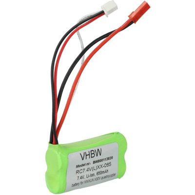 vhbw Batteria Li-Ion 650mAh (7.4V) per Droni, Quadricotteri, Multicotteri XinXun UFO X30 V Intruder come 43965.