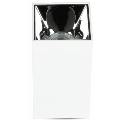 Portafaretto LED V-TAC Montaggio a Plafone Quadrato GU10 Corpo Bianco Riflettore Cromato