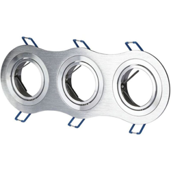 portalampada spot incasso 3 luci CE IP20 alluminio alluminio spazzolato orientabile tondo tec 607339 - V-TAC en oferta