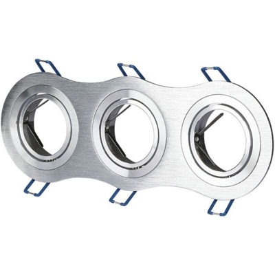 portalampada spot incasso 3 luci CE IP20 alluminio alluminio spazzolato orientabile tondo tec 607339 - V-TAC