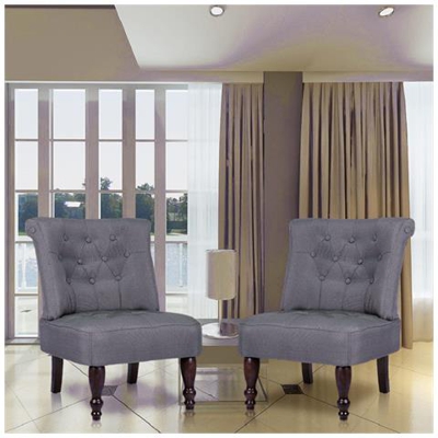 Poltrona Classiche Alla Francese Set Da 2 Grigie