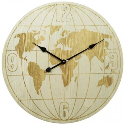 Orologio Da Parete Orologi A Muro Rotondo Legno Bianco Mondo