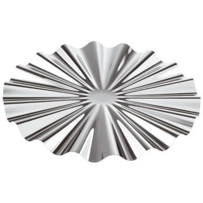 Piatto Presentazione Ø 33 Cm H. 0,6 Kyma Inox Argentato