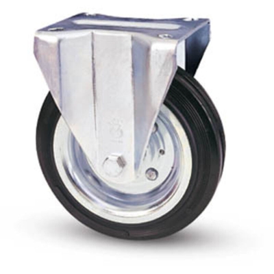 Ruota Gomma Nera D.80 mm Rulli Fissa - ALDO VALSECCHI S.P.A.