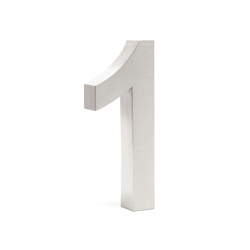 Numero civico in 3D "1" acciaio inossidabile 20cm carattere Arial antiruggine - WILTEC características