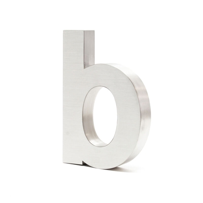 Civico in 3D lettera "b" acciaio inossidabile 20cm carattere Arial antiruggine - WILTEC
