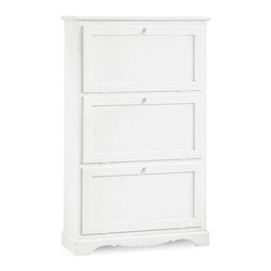 Scarpiera 79 X 30 X 130 Bianca Per Interno Ingresso Arte Povera Massello precio