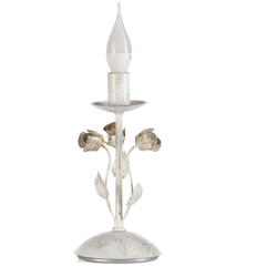 ONLI - Lampada da tavolo in metallo marrone spennellato oro decorata con rose. H 26cm precio