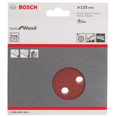 Bosch - Set di dischi abrasivi da 6 pezzi - gran 60, 120, 240