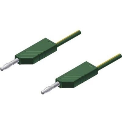 SKS Hirschmann MLN 25/2,5 Cavo di misura [Spina a banana 4 mm - Spina a banana 4 mm] 25.00 cm Giallo, Verde