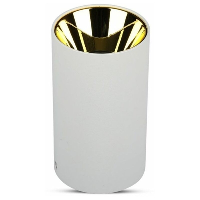 Portafaretto LED Montaggio a Plafone Rotondo GU10 Corpo Bianco Riflettore Oro - V-tac