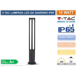 V-TAC VT-820 lampada led da giardino 10W fissaggio a terra 80cm nero IP65 bianco freddo 6400K - SKU 8333 en oferta