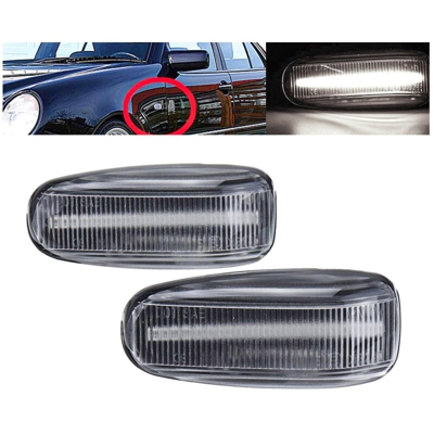 Kit Freccia Laterale a Led Side Marker Lente Trasparente Luce Bianco Per Mercedes Benz E W210 C W202 CLK W208 SLK R170 Vito W638 - CARALL
