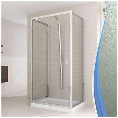 Box Doccia 3 Lati 75x100x75 Ap. 100 Cm H198 Stampato C Mod. Cristal Trio 1 Anta