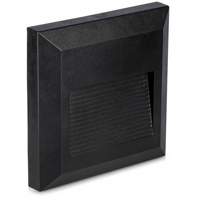 VT-1152 Lampada applique LED 2W parete segnapasso bianco caldo 3000K quadrato nero IP65 - SKU 1323 - V-tac