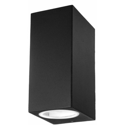 Portalampada WallLight Alluminio satinato Nero 2xGU10 IP44 Mod. VT-7652 - SKU 7511 - Quadrato - V-TAC