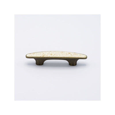 Polideas - Maniglia lunga arrotondata effetto bronzo con inserto maculato 118x21x24mm - 052 Bridge