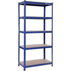 Robusto Scaffale in Metallo per Carichi Pesanti 5 Ripiani Senza Bullone in Acciaio Laccato Finitura a Polvere Blu Resistente Capacità Portata 1325kg, precio