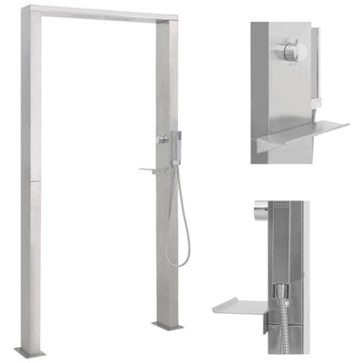 Sistema Doccia Da Giardino In Acciaio Inox Doppio Getto