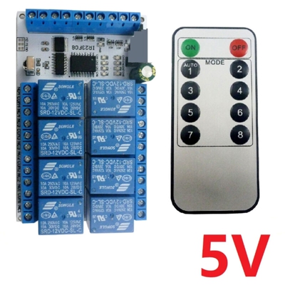 5V / 12V 8 canali rele multifunzione 5V telecomando infrarosso senza batteria IR23F08-5V - ASUPERMALL