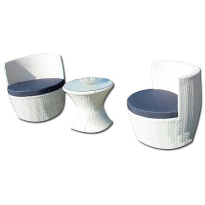 Salottino Mod. Anfora Set per giardino in polirattan colore panna