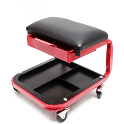 Sgabello da officina meccanico con 4 rotelle cassetto ripiano portattrezzi - WILTEC en oferta