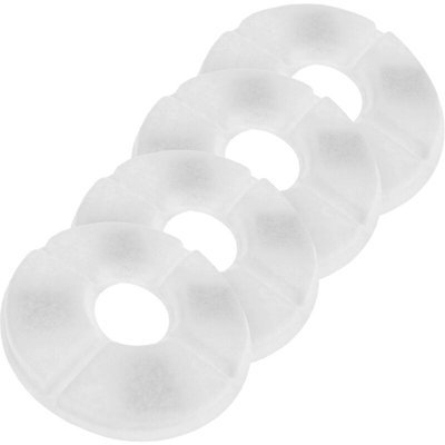 PrimeMatik - Filtri a carbone attivo rotonda per fontana d'acqua per cani e gatti 4-pack ricambio
