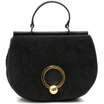 Borsa Donna Andrea Pelle Vitello E Camoscio Nero 110180180001