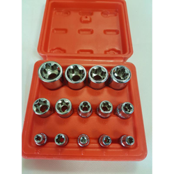 OX - KIT 14 PZ CHIAVI BUSSOLA BUSSOLA TORX da 4 a 24mm 1/4 3/8 1/2 en oferta