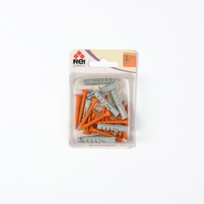 Kit 8 tasselli e viti arancioni. Marchio REI