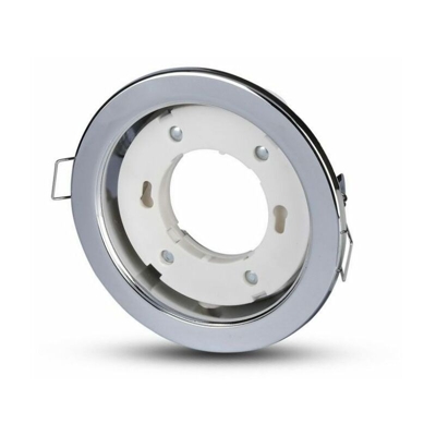 Portafaretto LED da Incasso Rotondo GX53 Colore Cromato - V-tac