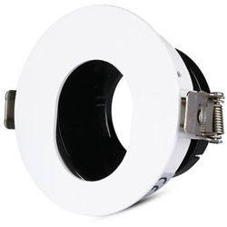 Portafaretto LED da Incasso GU10 Rotondo Orientabile con Foro Ovale Colore Bianco con Interno Nero - V-tac en oferta