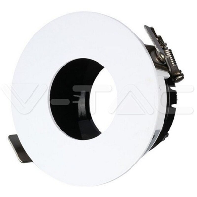 Portafaretto LED da Incasso GU10 Rotondo Colore Bianco con Interno Nero - V-tac