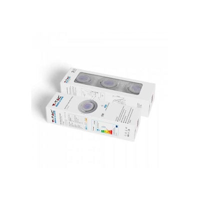 Kit super saver pack V-TAC VT-3333 Confezione 3pcs lampadine spot led gu10 5W 3000K con staffa e portafaretto orientabile bianco - sku 8881