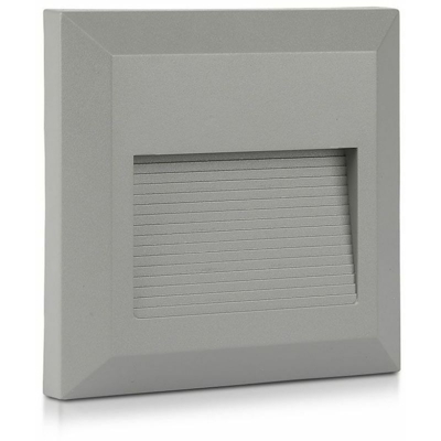 Faretto LED V-TAC Segnapasso Quadrato Montaggio a Plafone 2WColore Grigio 3000K IP65