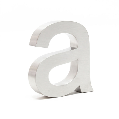 Civico in 3D lettera "a" acciaio inossidabile 15cm carattere Arial antiruggine - WILTEC