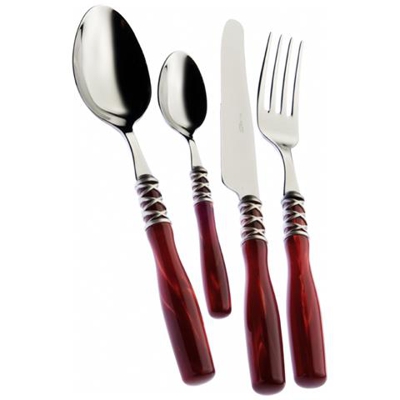 Servizio Posate 24 Pz ''''arianna'''' Bordeaux