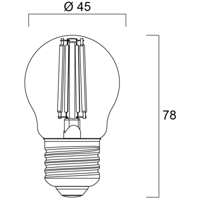 lampada led filamento e27 sfera 4w luce naturale 840 duralamp lf2p454n7